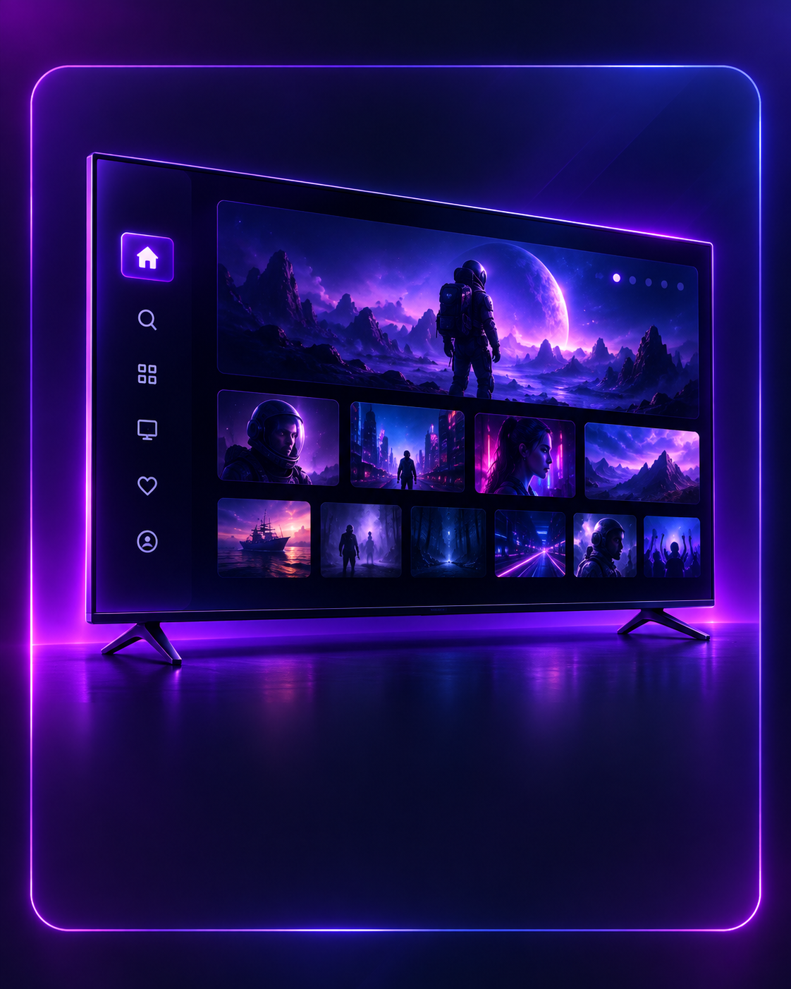 Téléviseur Smart TV affichant l’interface VanoTV
